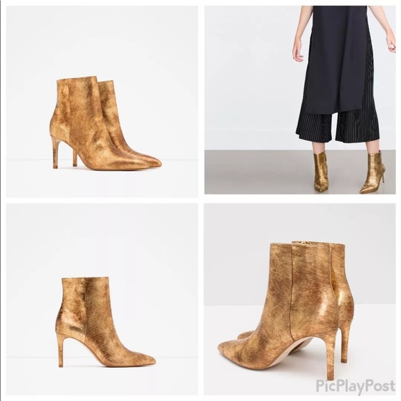 zara gold boots